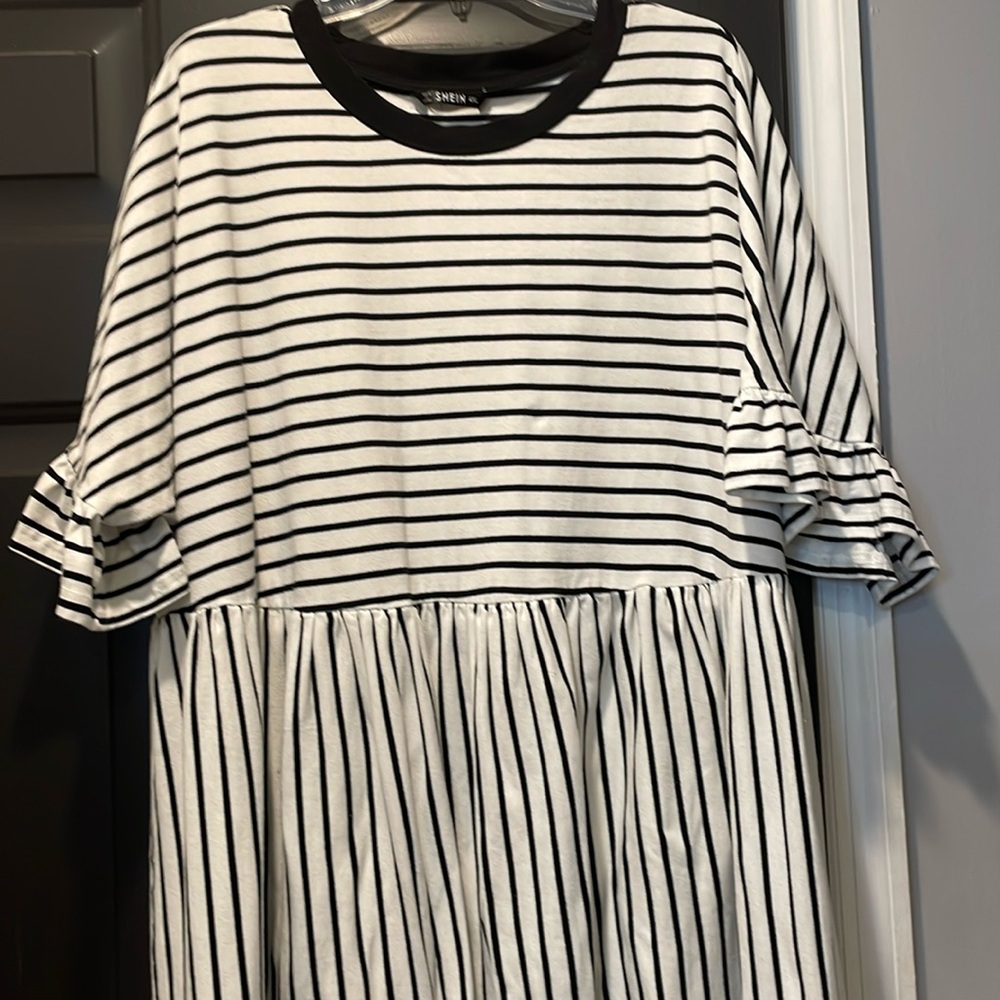 SHEIN black and white striped dress